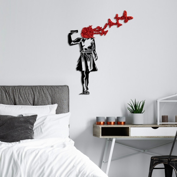 Dekorativt metallväggstillbehör Banksy - 9-1