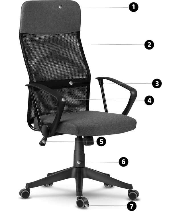 Ergonomisk kontorstol med mesh-polstring - Sofotel Sydney, mørkegrå