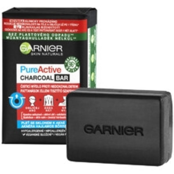 GARNIER - Pure Active Charcoal Bar - Cleansing soap against skin