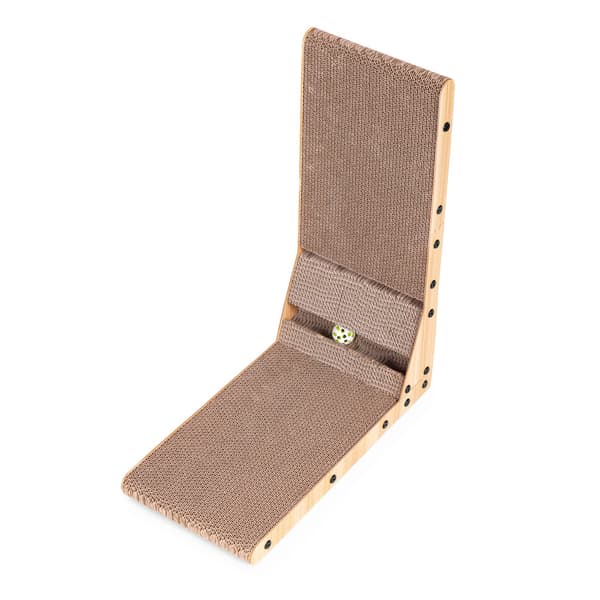 Pap Corner Cat Scratcher Seng med Legetøj Petsi