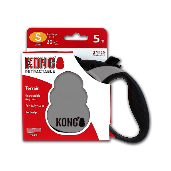 KONG infällbart koppel Terränggrå S (5m/20kg)