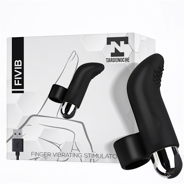 Fivib Finger Vibrationsstimulator USB Silikone Sort