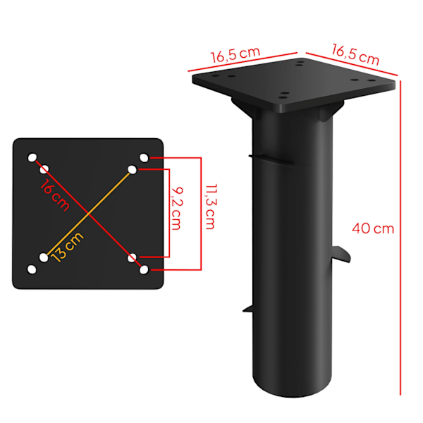 Parasolstativ af beton, udkraget paraplystativ, firkantet paraplyholder, stativ til udkraget paraply 113/92 mm, paraplyvægt til altan, terrasse, have,
