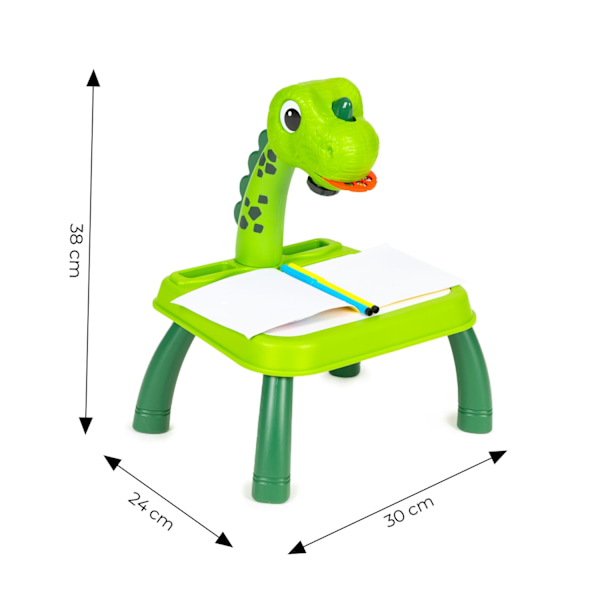 Dinosauruksen piirustustauluprojektori, 12 merkkiä, 24 kuviota