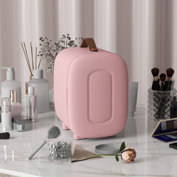 Mini Beauty Kylskåp – 4L, Rosa, Hudvård & Makeup Förvaring