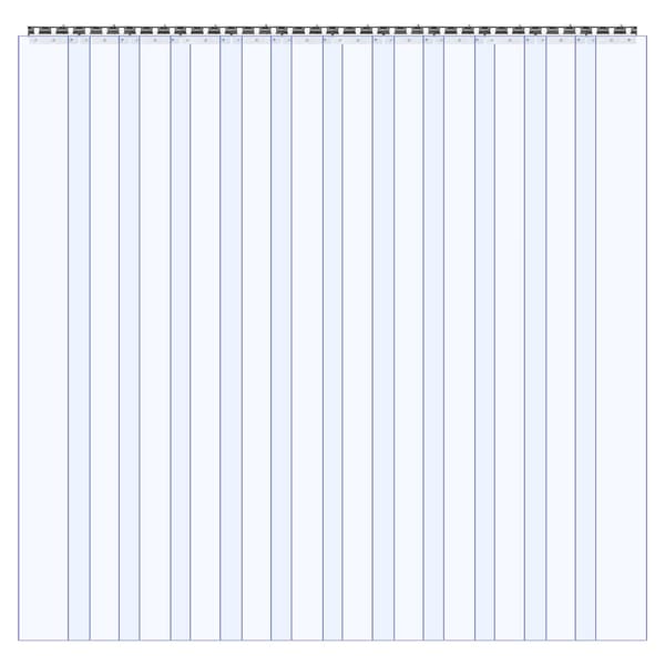 Klar PVC-remsgardin 1,8 x 2,4 m, 2 mm, 12-pack