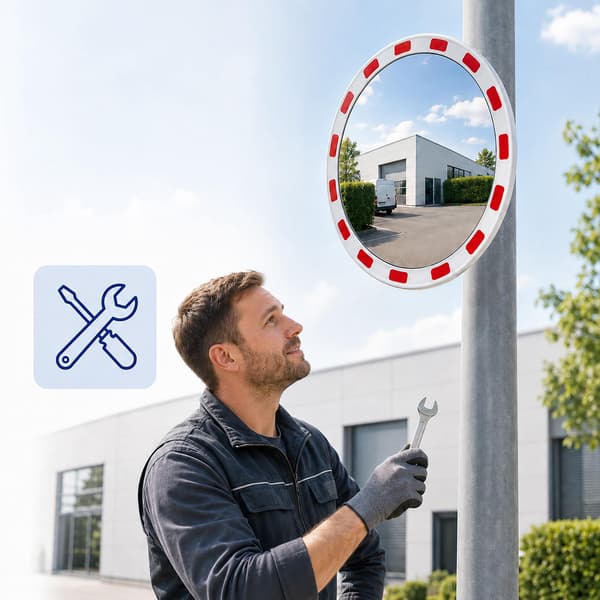Konvex trafikspegel, 30 cm, splittersäker, väderbeständig