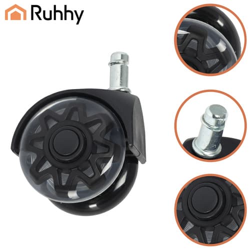 Stolshjul 2,5" PU, 5-pack – Tysta, golvsäkra