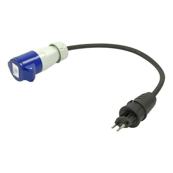 Sovitinkaapeli 40cm 3x1,5mm² Sveitsin liittimestä CEE:hen