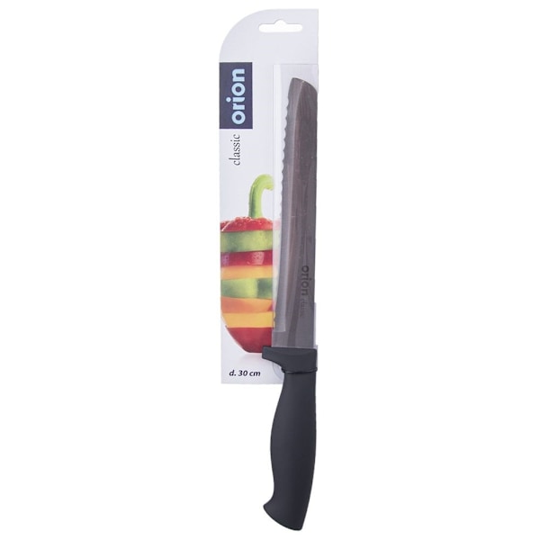 Brødkniv: Langt savtakket klinge, ergonomisk håndtag, 17,5 cm