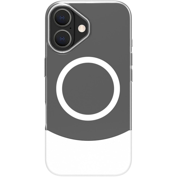 Magdual MagSafe kompatibelt etui iPhone 16 Hvid + Gennemsigtig