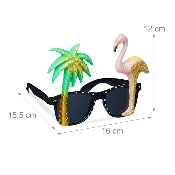 sæt med 5 festglas flamingo og palme
