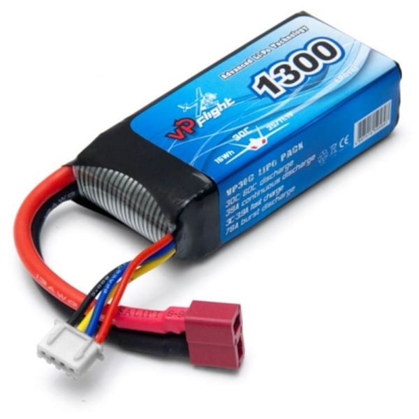 Vapex Li-Po batteri 3S 11,1V 1300mAh 30C T-stik