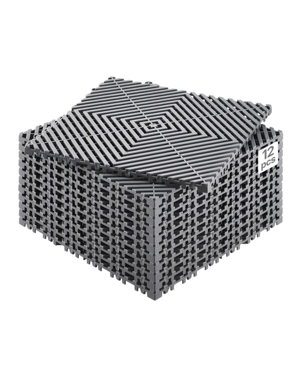 Sammankopplande halkfria dräneringsplattor, 30x30 cm, 12-pack