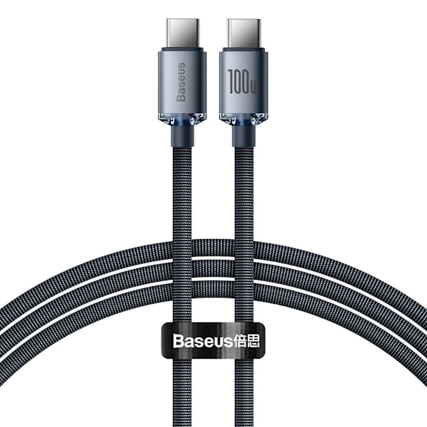 Kabel för snabbladdning och dataöverföring USB-C USB-C 100W 1,2m svart