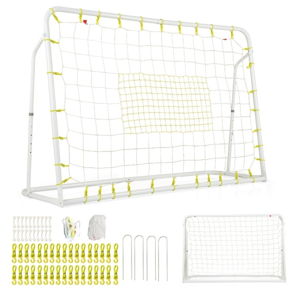 2 in 1 jalkapallomaalit ja pallopallomaalit 187 x 60 x 102-122,5 cm lasten jalkapallomaalisarja korkeus säädettävä valkoinen