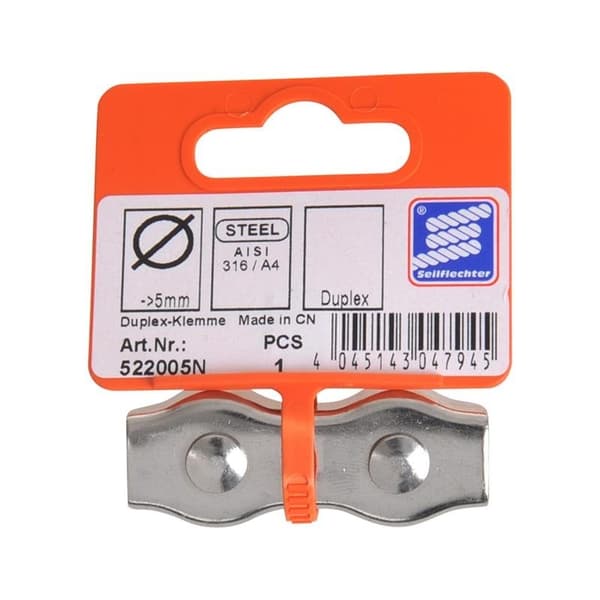 Duplex clips 5 mm. A4 RVS AISI 316