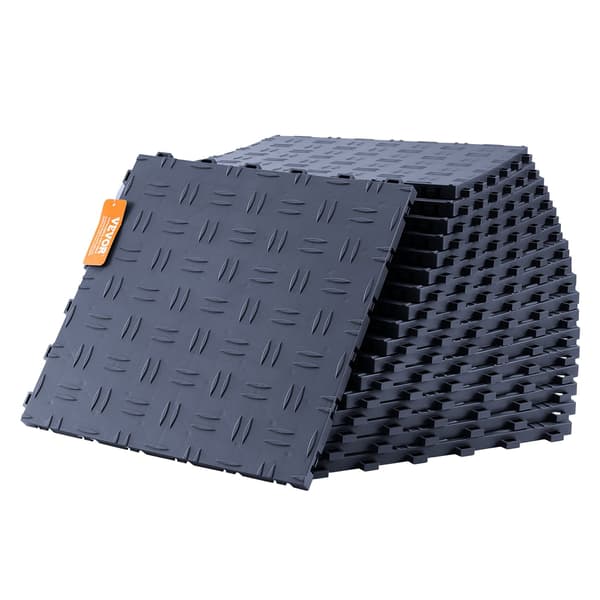 Sammenlåsende garagegulvfliser 12x12, 50-pak, grå