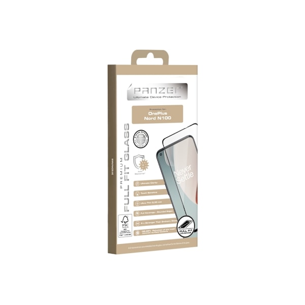 Panzer Premium Full-Fit - Näytönsuoja matkapuhelimeen - lasi - kehyksen väri musta - OnePlus Nord N100