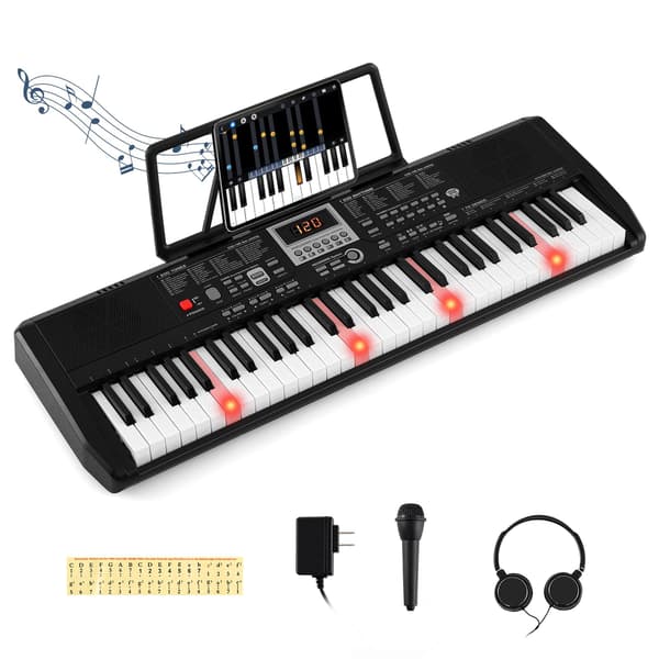 Bärbart keyboard med 61 tangenter och 200 rytmer och toner