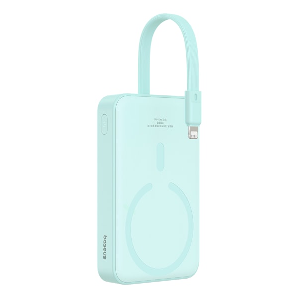Mini Powerbank MagSafe 10000mAh 20W Lightning-kaapelilla iPhonelle 0,3m sininen