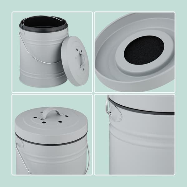 Kompostbeholder med lugtfilter, 5 liters kapacitet