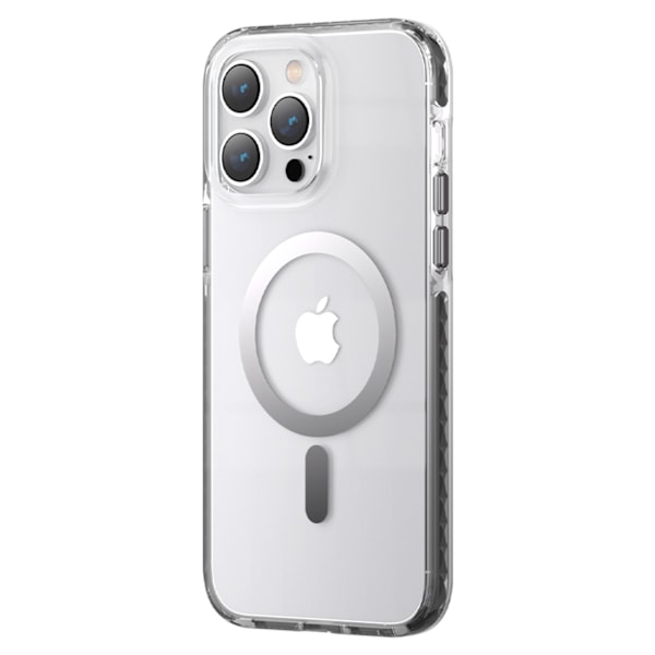 Magnetisk etui til iPhone 14 MagSafe PQY Ice Crystal Series grå