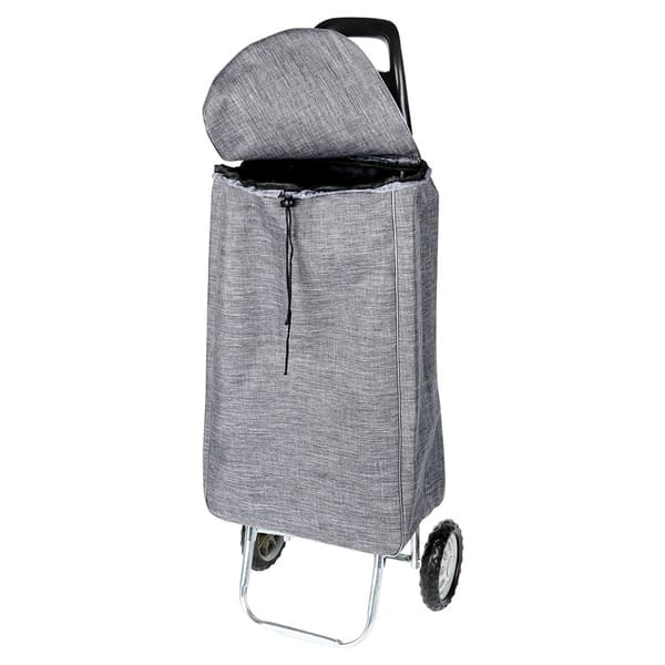 Shoppingvagn med påse, grå, 30L kapacitet