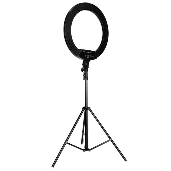 RGB LED-ringlys til selfies og videoer med stativ, 45 cm