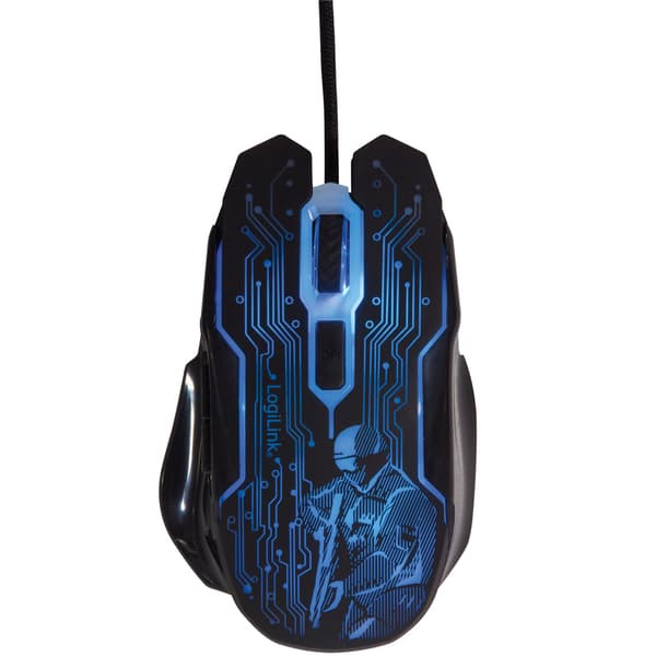 USB-spelmus, 2400 DPI, 6 knappar, LED-indikator