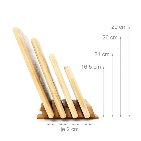 Bambu skärbrädor, set om 4 med hållare