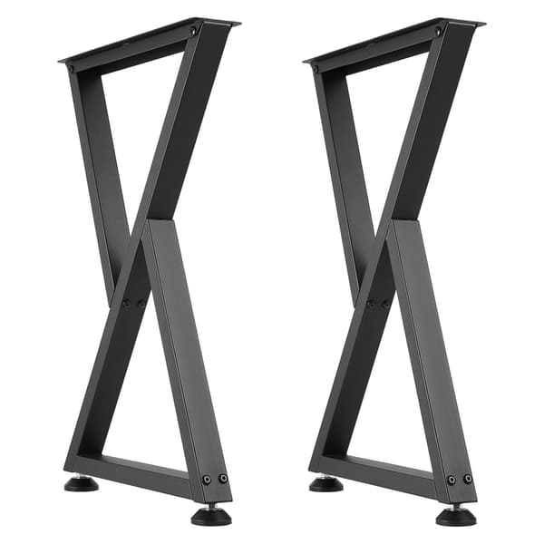 Z-formede stålbordben, 2-pak, 740 mm, sort