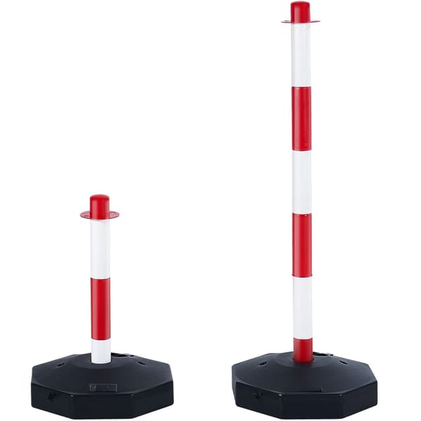 Trafikavgränsningsstolpar, 4-pack, fyllbar bas, kätting