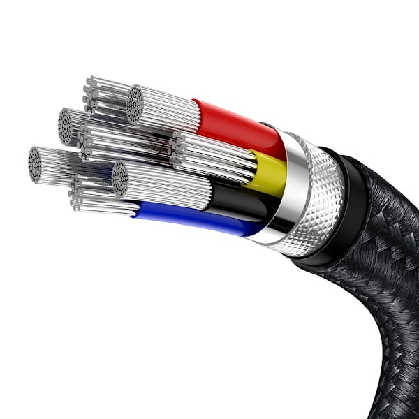 USB-C - USB-C kabel Cafule Metal Data Power Delivery 100W 1m - sort