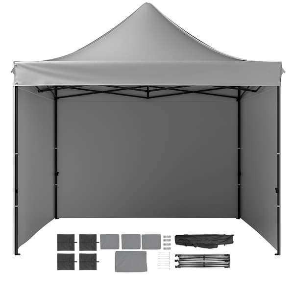 Pop Up -katosteltta 10x10 sivuseinillä, vedenpitävä, tummanharmaa