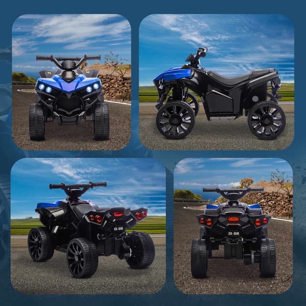 Børne elektrisk ATV, 6V motor, musik og lys, blå