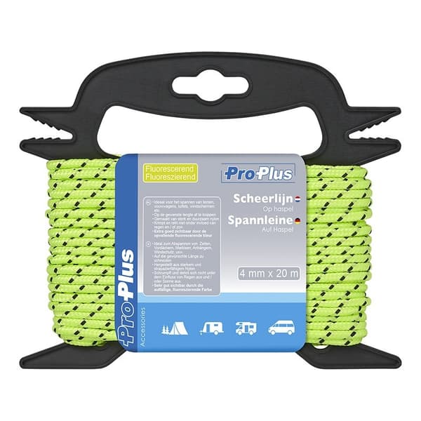 Guy line 4mm x 20m fluoresoiva kelalla