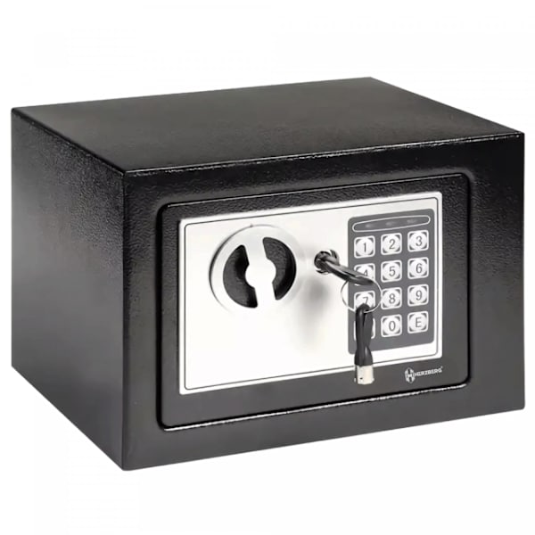 Herzberg HG-03848: Elektronisk digital sikkerhedsboks i stål - 17x23x17 cm
