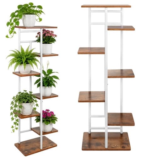 Metallstativ med 7 våningar, loftstil, 120 cm