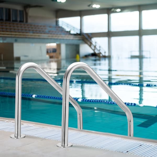 Stege för nedgrävd pool, 3-stegs rostfritt stål, halkfri