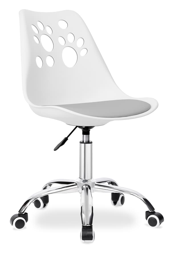 Barnsnurrstol, vitgrå, ergonomisk, justerbar