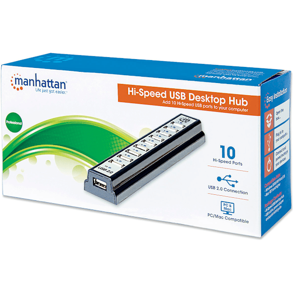 Manhattan Hi-Speed ​​​​USB Desktop Hub 10-ports USB-hub