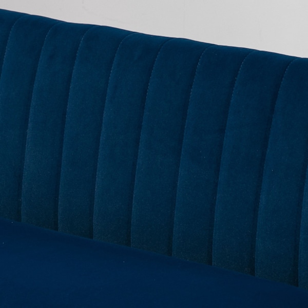 2-istuttava sohva, 2-istuttava, pellavanäköinen loveseat, parivuodesohva puujaloilla, kantavuus jopa 150 kg, taivaansininen, 117 x 56,5 x 77 cm