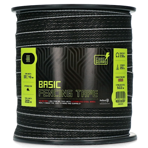 ZoneGuard Basic hegnstape 40 mm sort 200 m