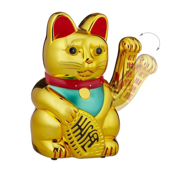 XL Winkekatze guld