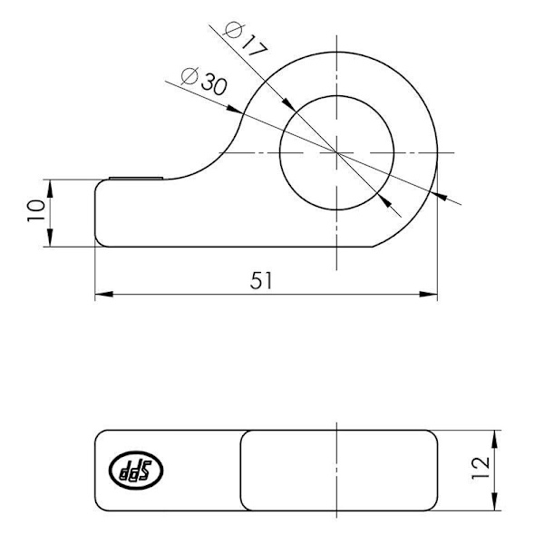 Stång för släpspärr SPP Z-12A