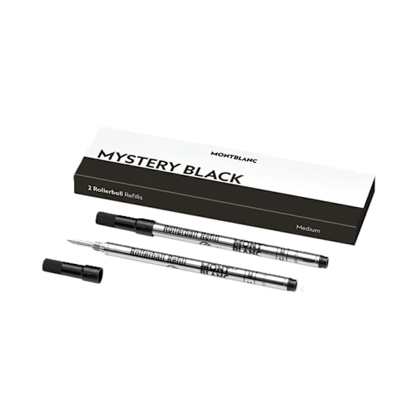 MONTBLANC Mod. MISTERY BLACK - REFILLS ROLLER BALL PEN - MEDIUM - 2 PCS