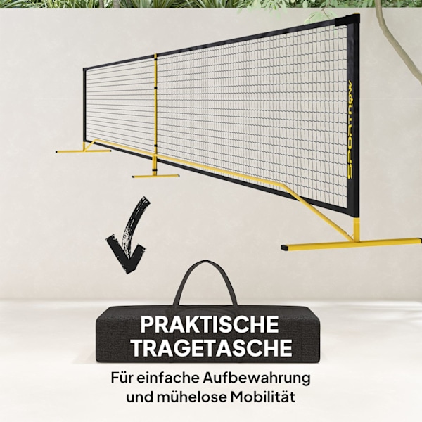 Kannettava Pickleball Net 6.7m Kantolaukku Metal Frame Indoor Outdoor Keltainen Aosom