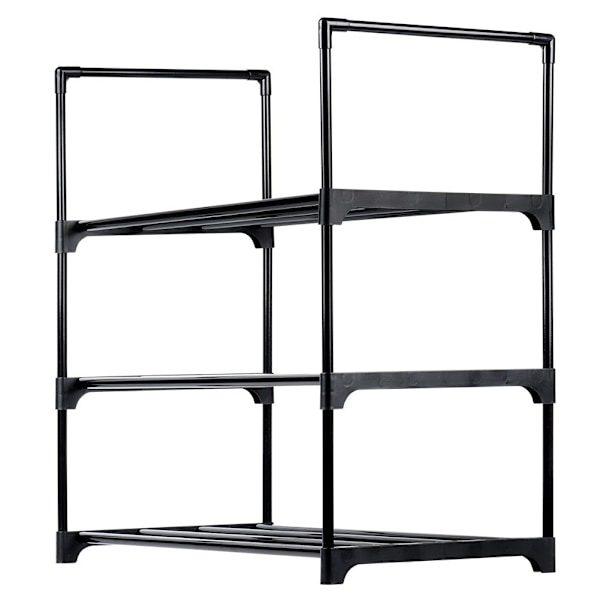 Skohylde metal sort 3-plan 57x28x55 cm
