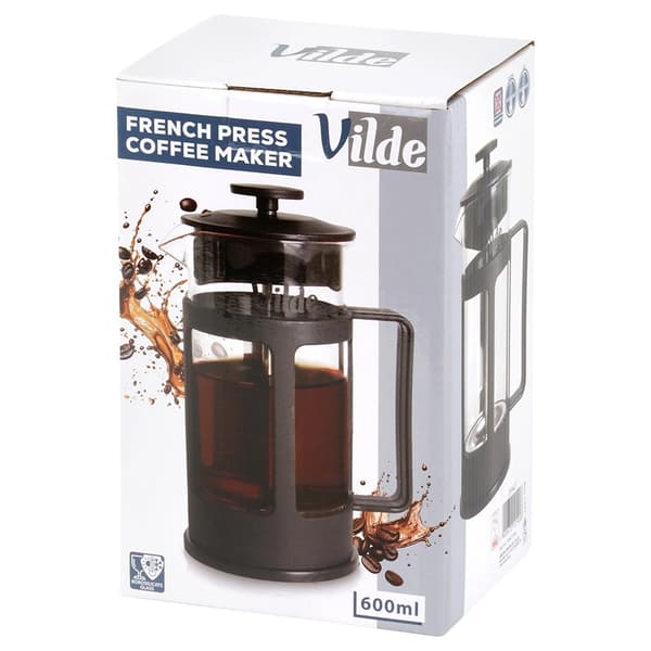 French Press kaffemaskine, 600 ml glas